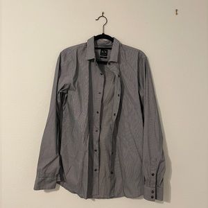 men’s Armani Exchange size slim M long sleeve striped button down